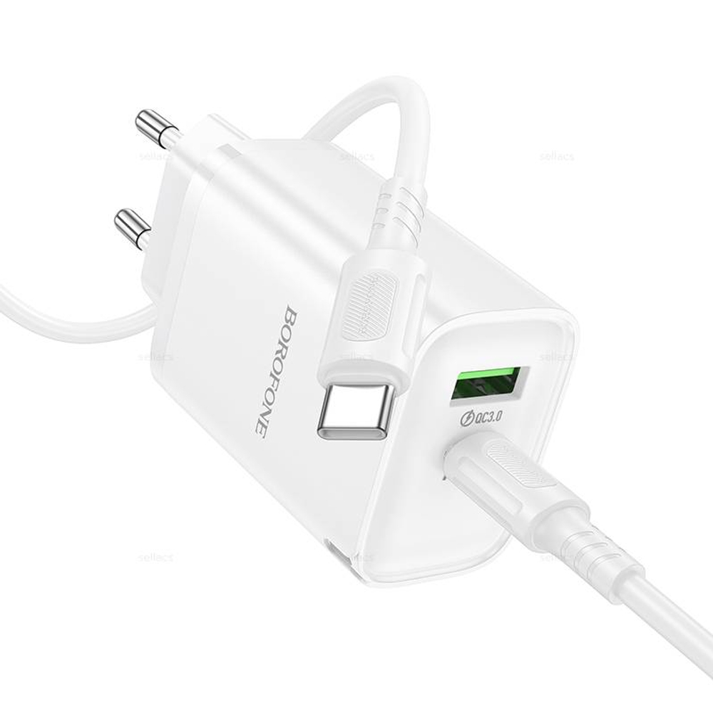 Зарядное устройство Borofone PD 65W + QC3.0 Для Type-C BA87A (white)