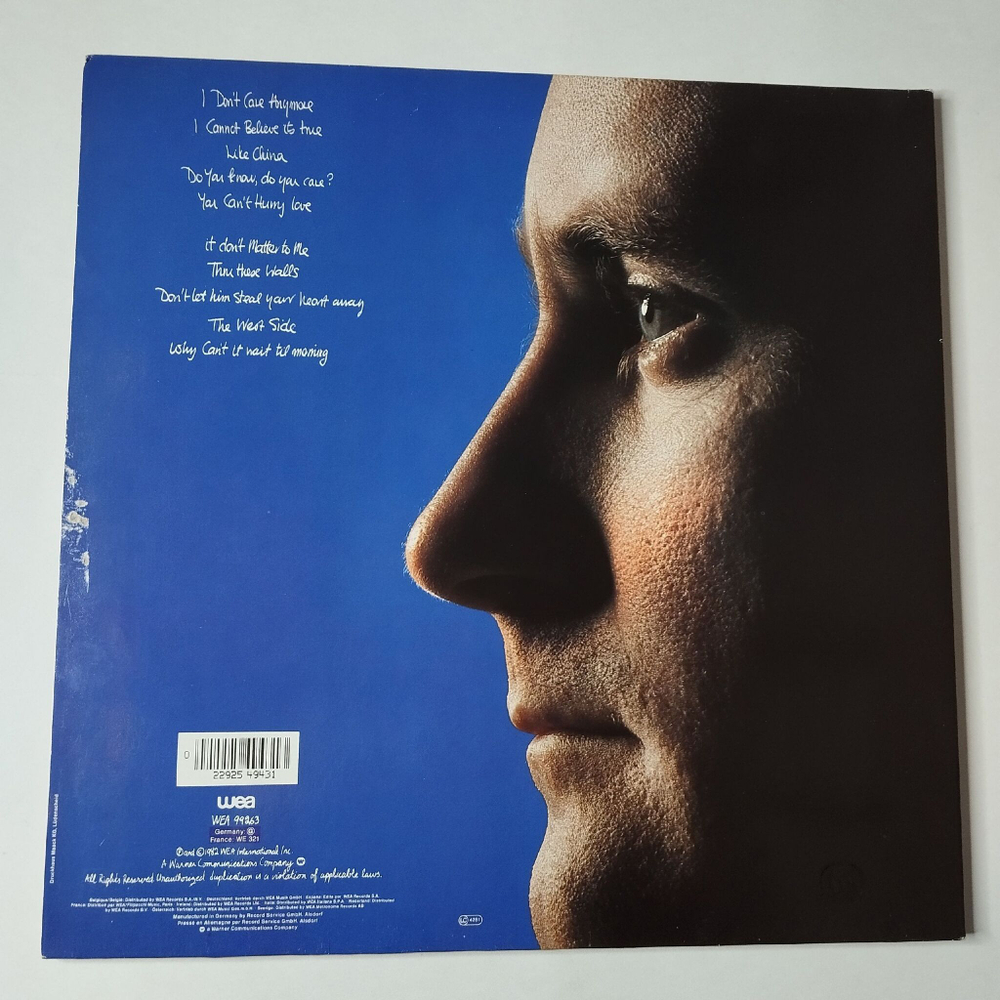 Винтажная виниловая пластинка LP Phil Collins Hello, I Must Be Going (Germany 1988) Like China