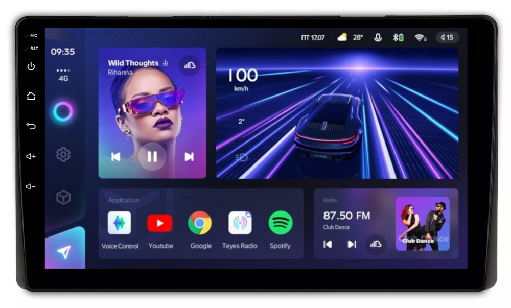 Магнитола для Toyota (внутрь отсека 230х130мм штатной рамки) - Teyes CC3L на Android 10, 8-ядер, CarPlay, 4G SIM-слот