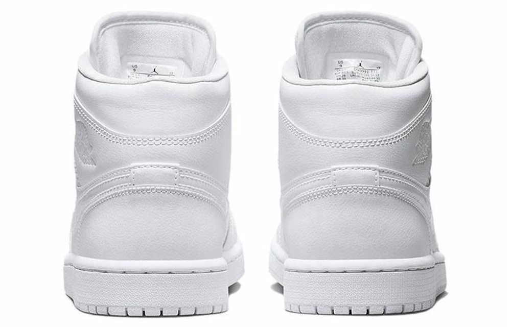 Кроссовки Jordan Air Jordan 1 Mid Triple White (Женская размерная сетка)