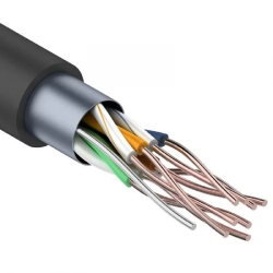 Rexant (01-0146-1) Кабель витая пара F/UTP, CAT 5e, PE 4х2х0,50мм, 24AWG, внешний, черный (коробка)