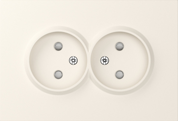 Накладка для розетки 2-й без заземления,  со шторками 16A 250 В~,  матовый кремовый,  серия A07