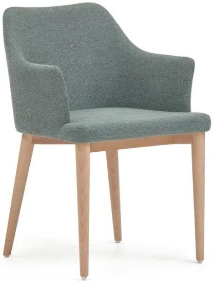 Croft Стул из синели темно-зеленого цвета с ножками из массива ясеня Испания La Forma