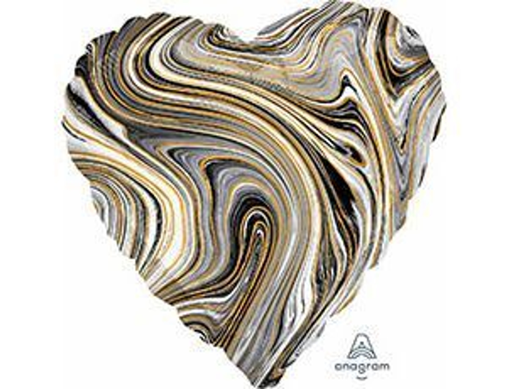 А Б/РИС СЕРДЦЕ 18" Мрамор Black