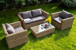 "Капучино" кресло из искусственного ротанга (гиацинт), цвет соломенный