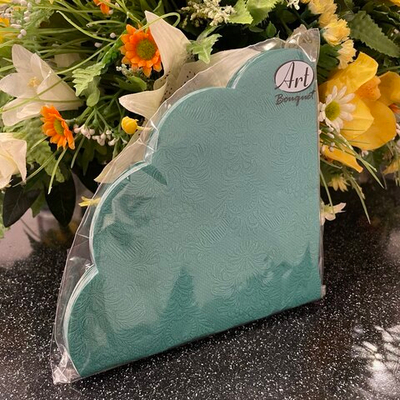 БАРОККО ТЕМНО-ЗЕЛЕНЫЙ  Салфетки Art Bouquet Rondo 3-сл/15шт