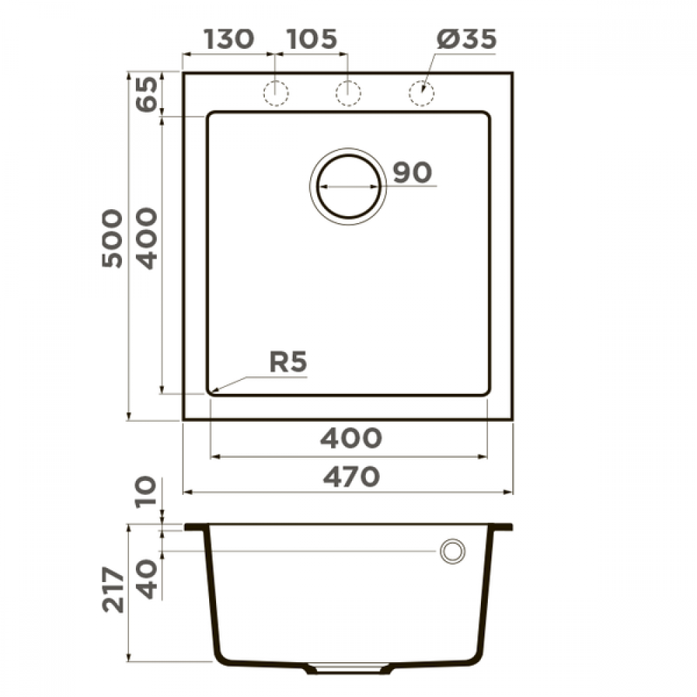 Кухонная мойка Omoikiri Bosen 47-WH