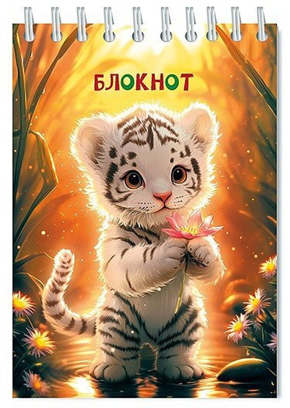 Блокнот А6 48л гребень "Тигренок" кл., блестки