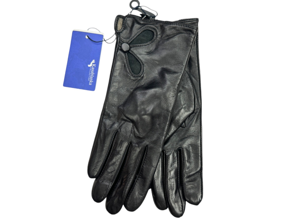 Kasablanka.Перчатки.Женские.Кожаные.Люкс качества.Трикотаж-шерсть. 5 шт в упаковке.