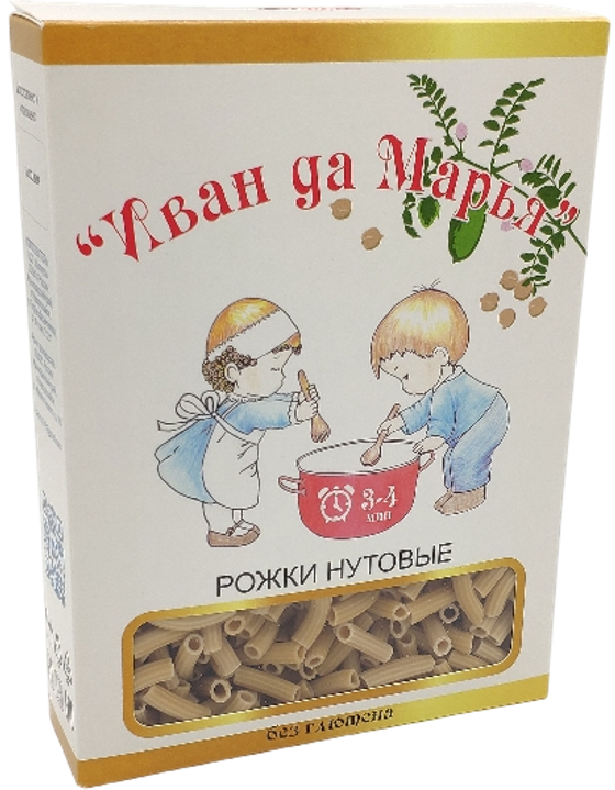 Макаронные изделия Рожки нутовые БЕЗГЛЮТЕНОВЫЕ Иван да Марья 400г