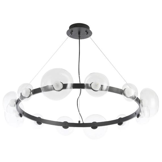 Подвесная светодиодная люстра Crystal Lux Bosque SP12 Black/Transparent