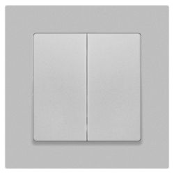 Переключатель Intro Accent 6-107-03 двойной, 10А-250В, IP20, СУ, AL/CU, алюминий | Intro