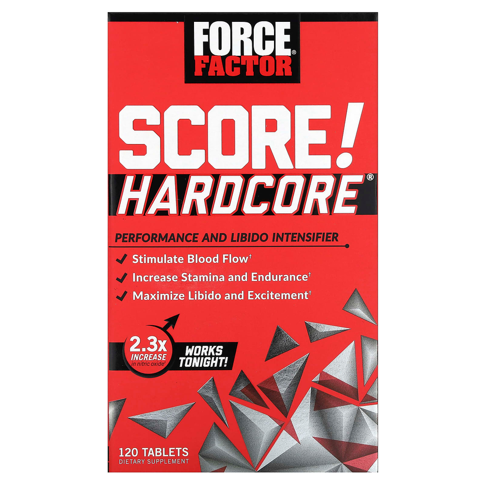 Force Factor, SCORE! Hardcore, средство для повышения производительности и либидо, 120 таблеток