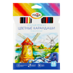 Карандаши цветные Гамма "Классические", 18цв., заточен., картон, европодвес
