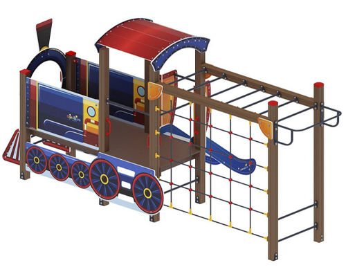 Детский игровой комплекс Паровозик ДИК 1.03.5.04-01 Синий H=750