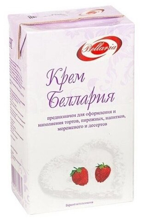Крем Беллария для взбивания на растительных жирах 27% 1 кг.