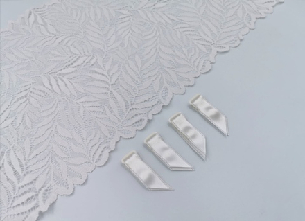 _Чулкодержатель (с атласной лентой), молоко, 10мм, (Арт: CHL-004), 4 ШТ