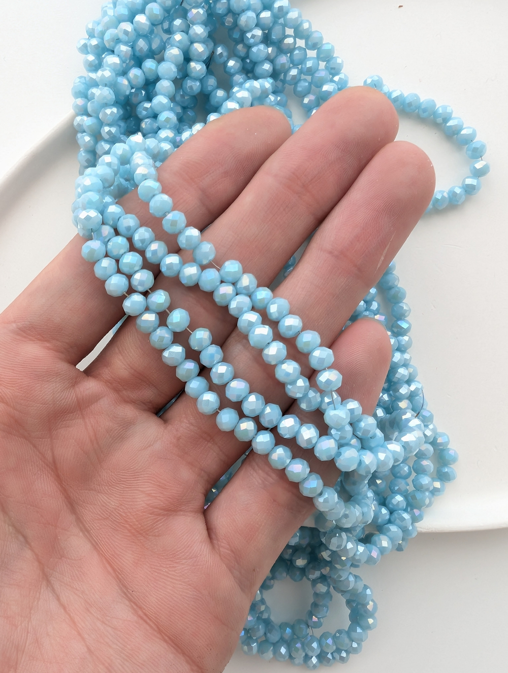 Бусины стеклянные 4*3мм