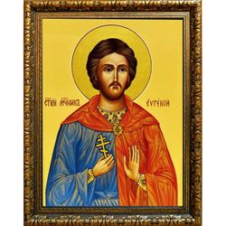Евгений Мелитинский мученик. Икона на холсте.