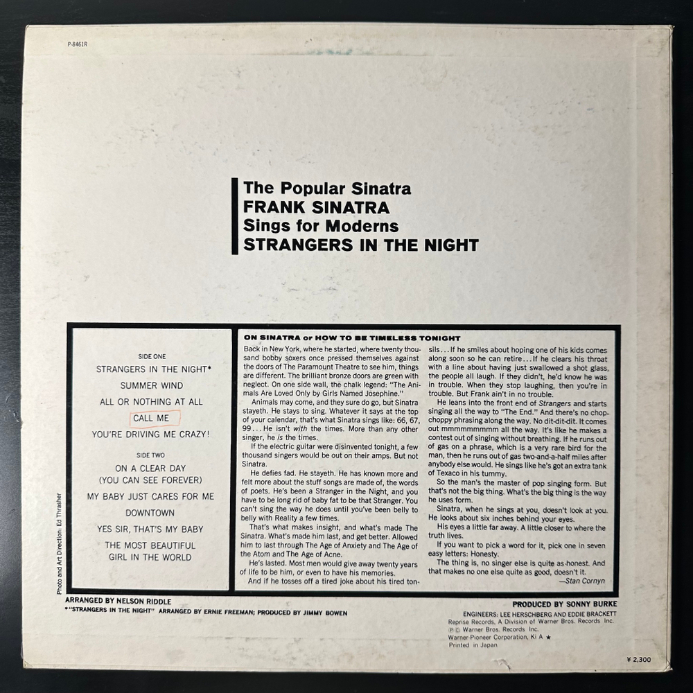 Frank Sinatra ‎– Strangers In The Night (Япония)