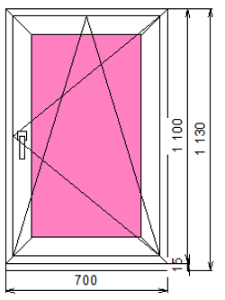 Пластиковое окно 1100 х 700 ТермА Эко
