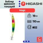 Воблер Минноу кальмарный HIGASHI Pelagic 19g #04. Green Mackerel