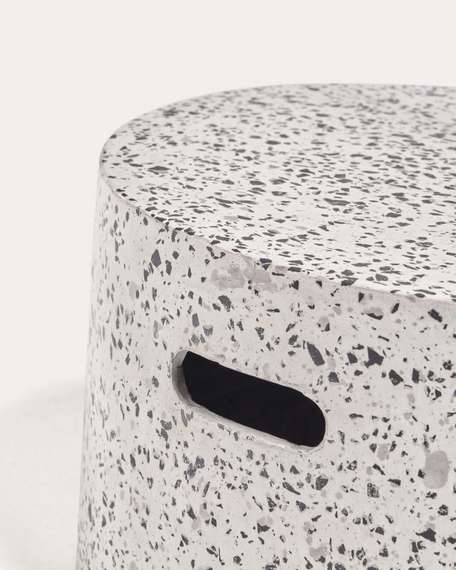 Журнальный столик Jenell, Ø52 см, белый терраццо