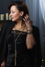 Серьги "Богема" длинные "дорожки"  с цирконами, оттенок золото