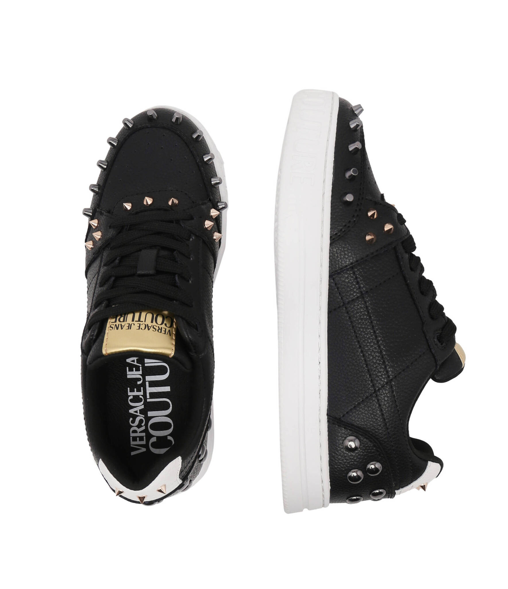 Кожаные кроссовки Versace Jeans Couture - черный(75VA3SKCZP318)