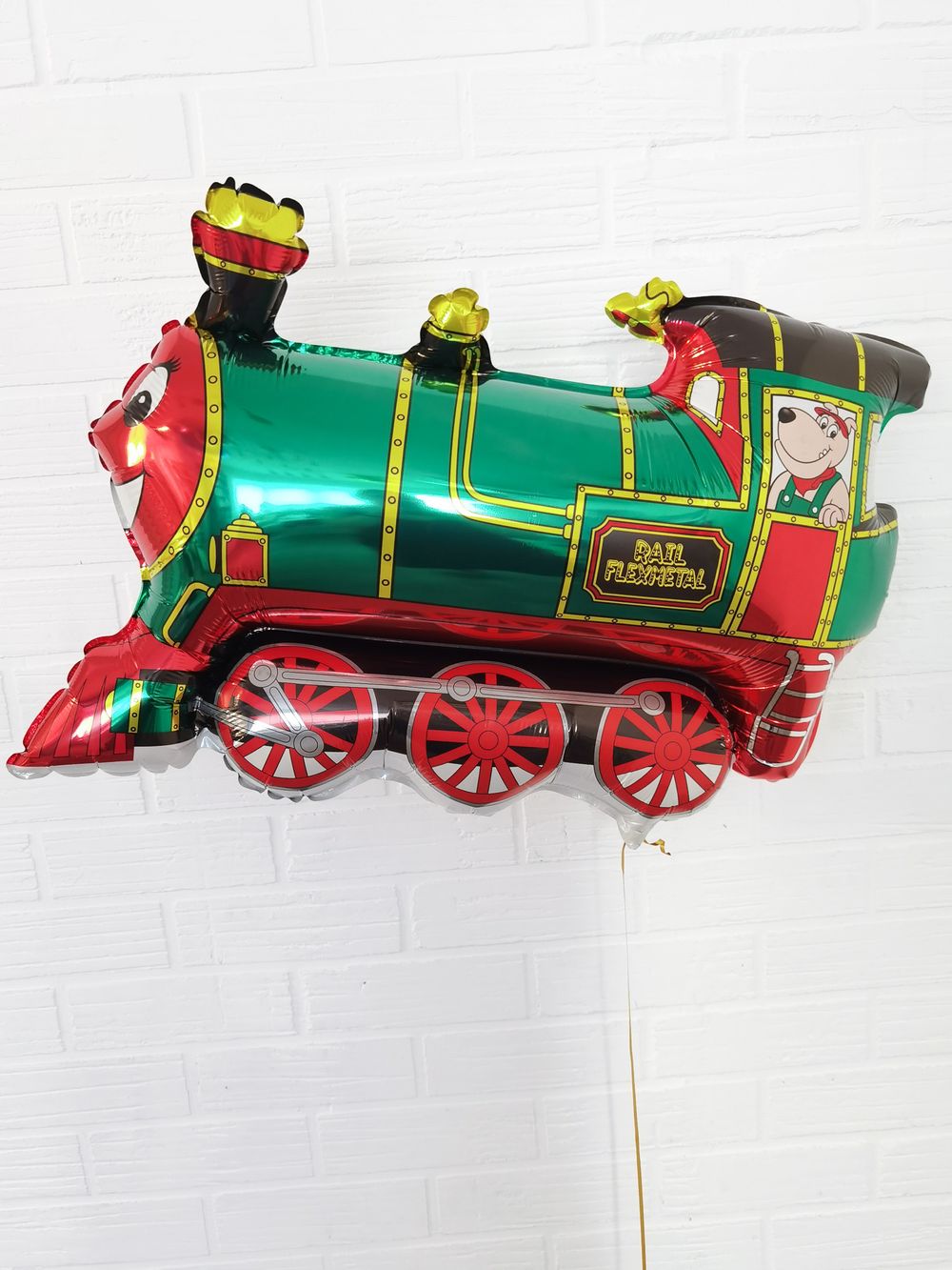 F Шар фигура Поезд (зеленый) 33"/83 см (БГ-35)  Изображение3