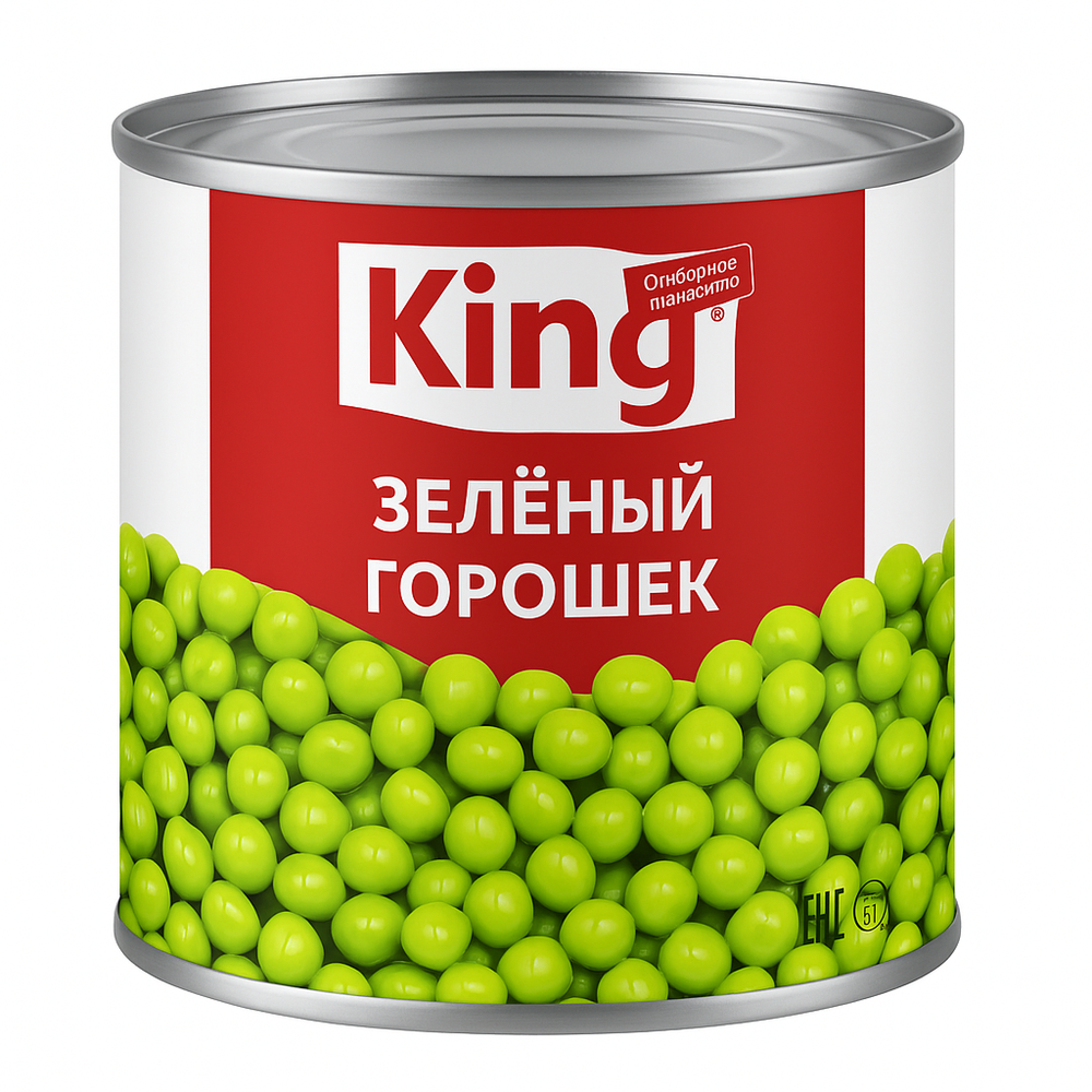 Горошек зеленый King 340 гр