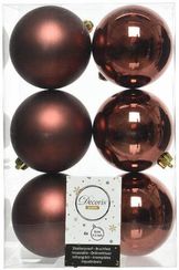 Набор пластиковых шаров Парис 80 мм, палисандровый, 6 шт, Kaemingk (022019)
