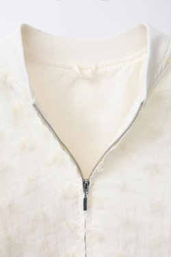 ZARA БОМБЕР ИЗ ПОЛУПРОЗРАЧНОЙ ТКАНИ С ЦВЕТОЧНЫМ УЗОРОМ, ЭКРЮ