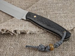 Нож для бушкрафта "Гефест", сталь VG-10/Elmax, рукоять карбон (черный спейсер)