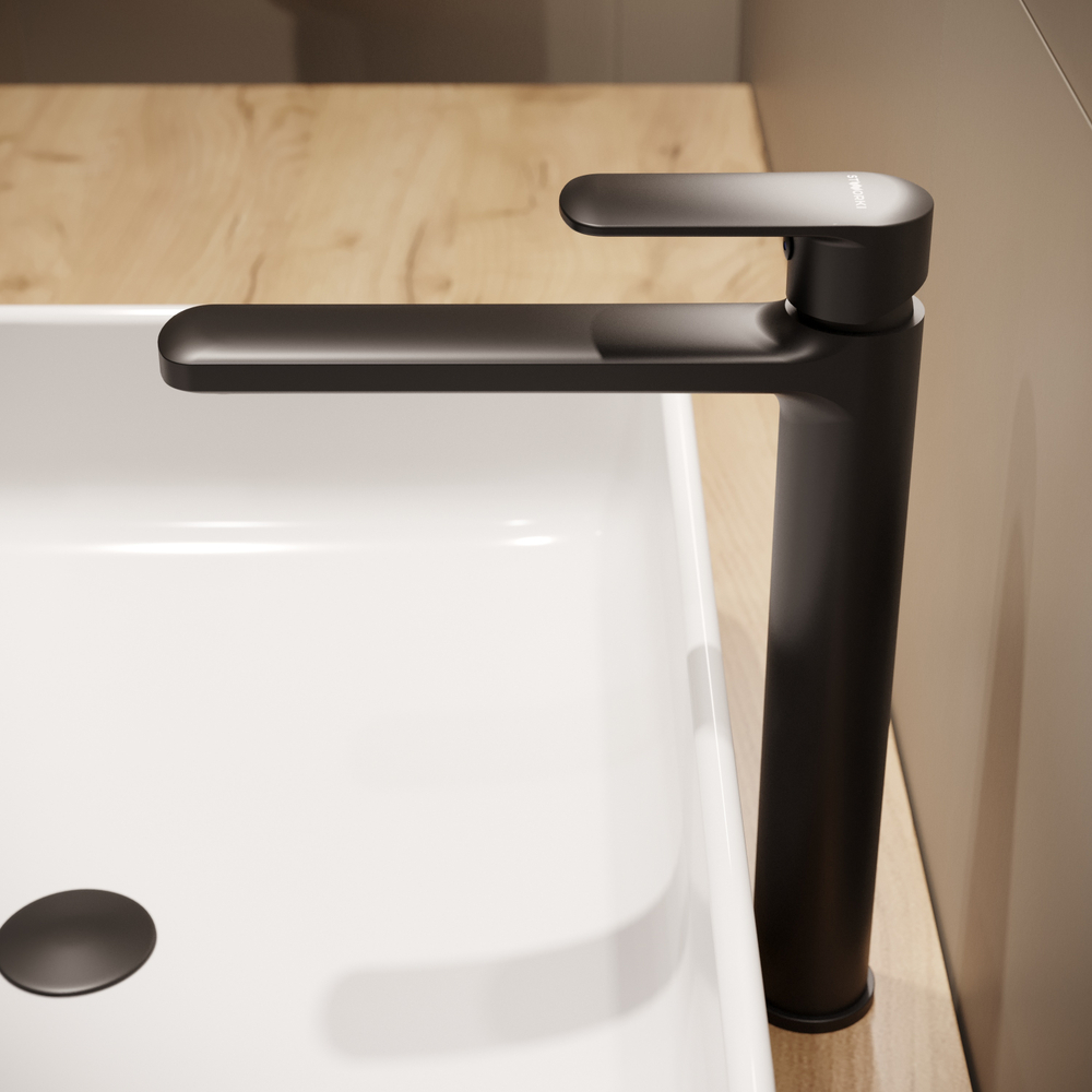 Смеситель для раковины STWORKI Хадстен S17020BK матовый черный