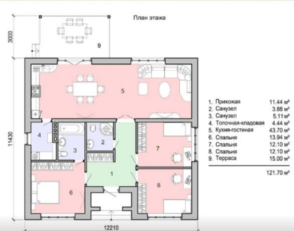 Проект Дома 121,70 кв. м К-123