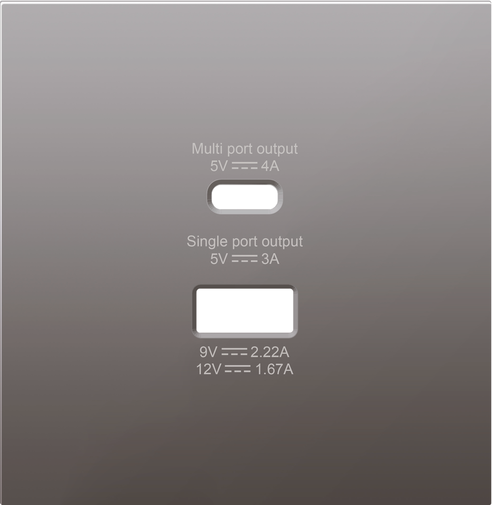 Накладка для розеток USB A+C, сталь, серия R98