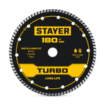 STAYER TURBO 180 мм (22.2 х 7 х 2.6 мм), сегментированный алмазный диск (3662-180)