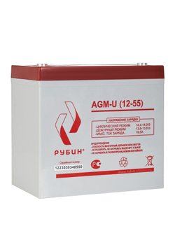Аккумулятор РУБИН 12V 55Ah AGM