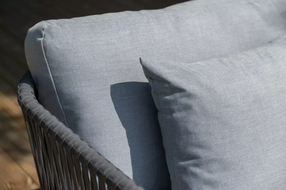 "Багамы" лаунж-зона 5-местная плетеная из роупа (веревки), каркас алюминиевый темно-серый, роуп серый