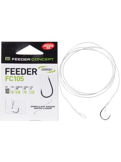 Крючки с поводком FC FEEDER серии FC105 70см, размер 010, 0,16мм (упк.10шт.)