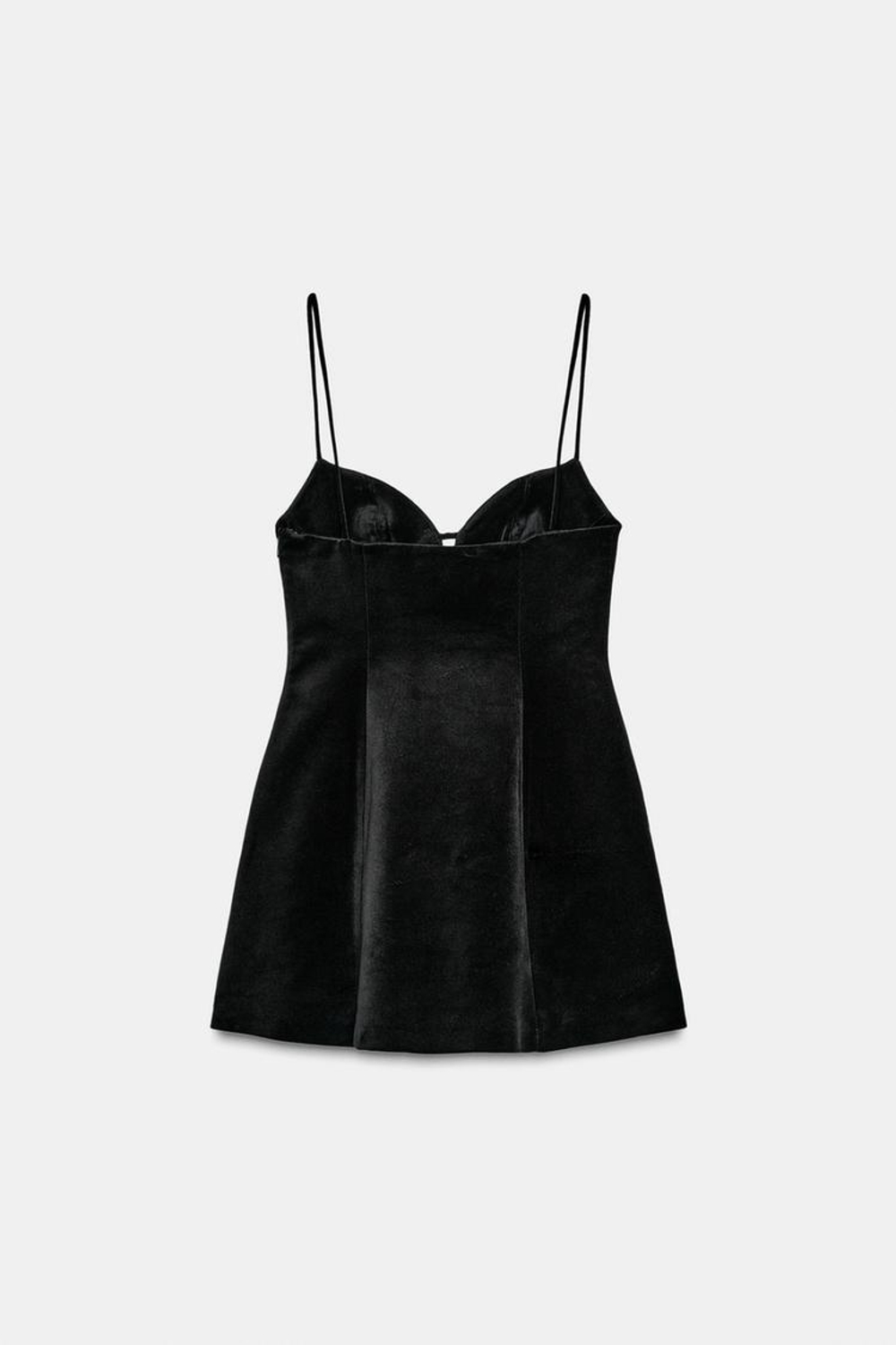 ZARA КОРОТКОЕ ПЛАТЬЕ НА БРЕТЕЛЯХ ОБЪЕМНОГО КРОЯ, ЧЕРНЫЙ