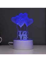 Светильник сенсорный «Четыре сердца» LED 7 цветов USB/от бат