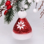 Ёлочная игрушка «Новогодняя шапочка» 6,5*6,5*9,5 см, красный