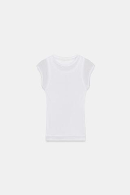 ZARA ДВУХСЛОЙНАЯ ФУТБОЛКА SUPIMA®, БЕЛЫЙ
