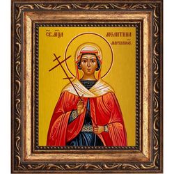 Мелитина Маркианопольская Святая мученица. Икона на холсте.