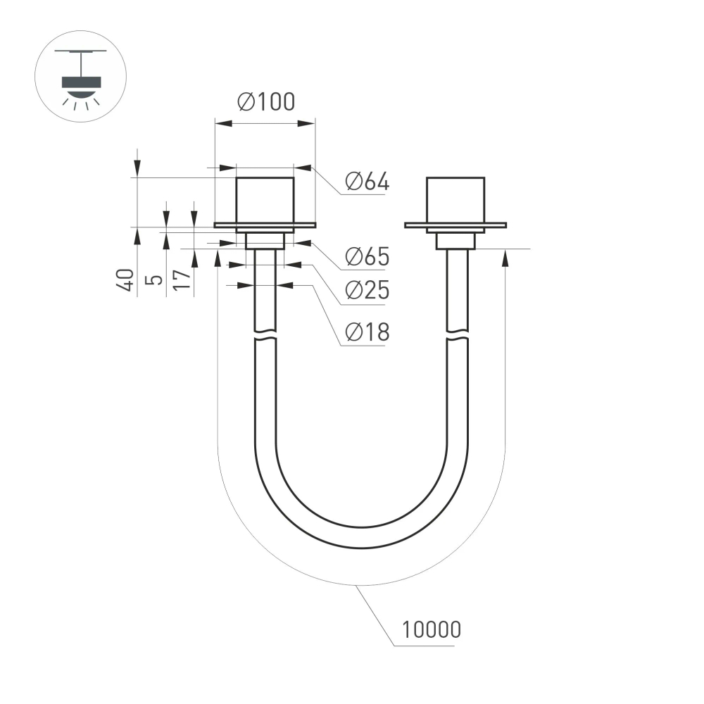 Светильник SP-TROPIC-BUILT-TRIMLESS-R18-L10000-110W Warm3000 (BK, 360 deg, 230V) (Arlight, IP20 Пластик, 3 года) 043392