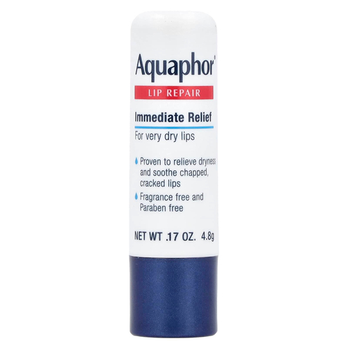 Aquaphor, Восстанавливающий бальзам для губ, помада, мгновенное восстановление, без запаха, 1 шт., 4,8 г (0,17 унции)