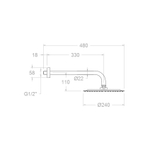 Тропический душ настенный круглый ABS BHRP240