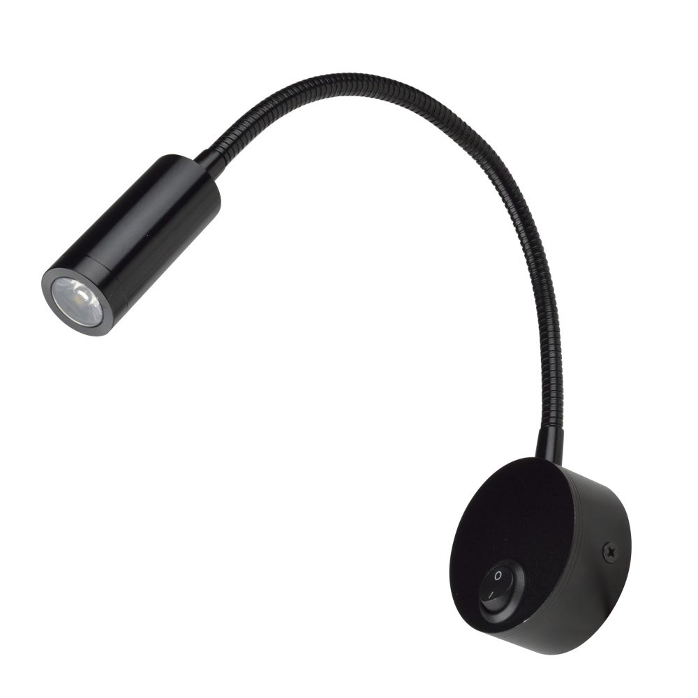 ULT-F21-3W-4000K IP20 BLACK Светильник светодиодный настенный гибкий для интерьерного освещения. 85-265В. Белый свет 4000К. Черный. TM Uniel